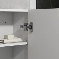 kleankin Mobiletto Bagno in MDF a Muro con 3 Ripiani e Ripiano Superiore Regolabile, 37x22.5x70 cm, Bianco