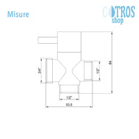 Deviatore colonna doccia ottone cromato universale cromato adattatore