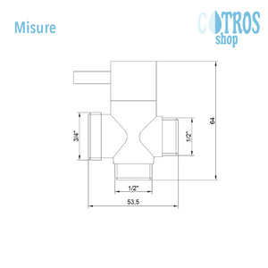 Deviatore colonna doccia ottone cromato universale cromato adattatore