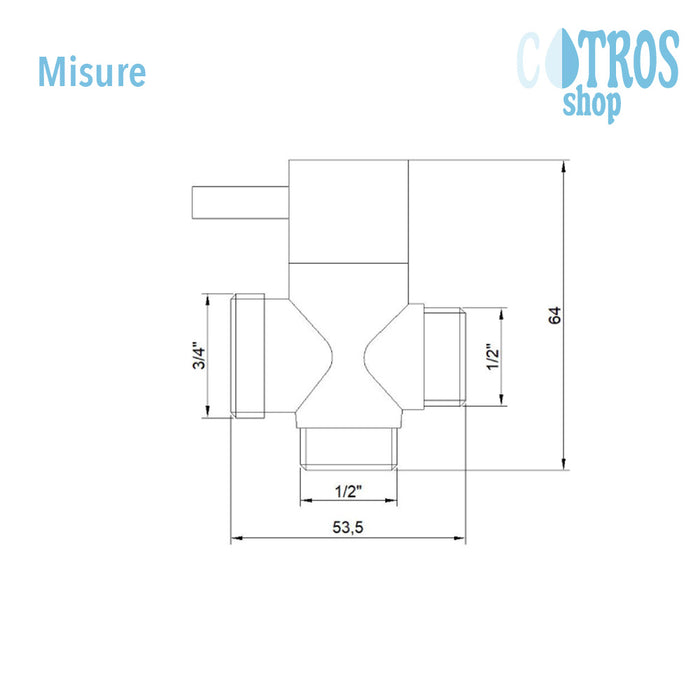 Deviatore colonna doccia ottone cromato universale cromato adattatore