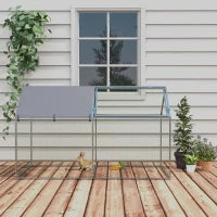 Gabbia per Animali in Acciaio con Tetto in Tessuto Oxford e Picchetti, 198x100x120 cm, Verde e Argento