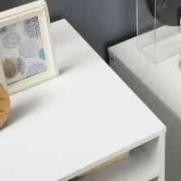 Cassettiera da Ufficio con 4 Ruote 4 Ripiani 3 Cassetti, Legno Bianco