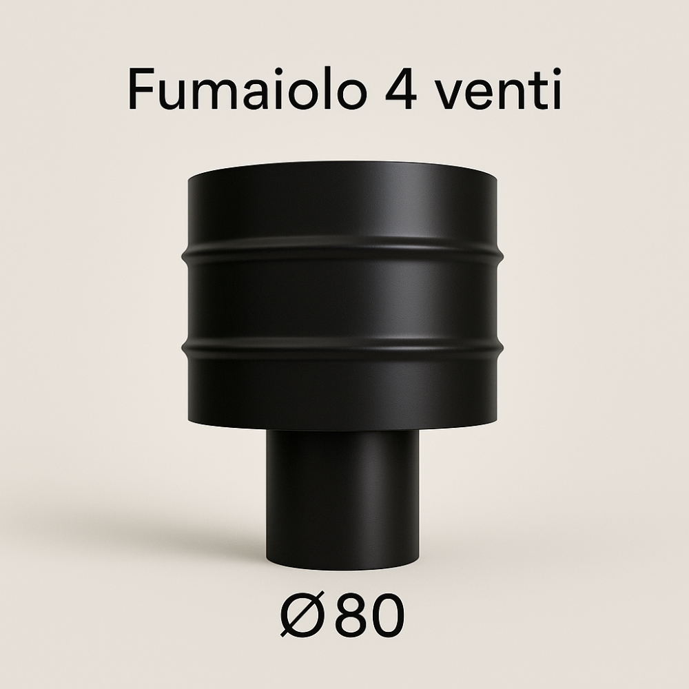 Fumaiolo 4 venti per stufa a pellet sp. 1,2 mm Ø 80