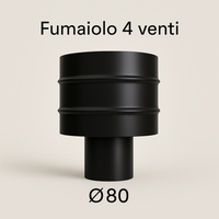 Fumaiolo 4 venti per stufa a pellet sp. 1,2 mm Ø 80