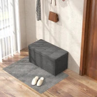 Panca Contenitore Pieghevole da 84L, Coperchio Imbottito e Rivestimento in Tessuto, 76x38x38cm, Grigio Scuro