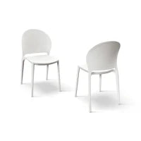 PAZZO DESIGN Sedia Stefania set da 4 sedie bianco in Polipropilene