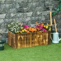 Fioriera da Giardino Rettangolare per Interni ed Esterni, in Legno di Abete, 80x33x30 cm, color Legno