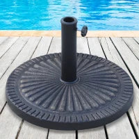 Base Ombrellone Rotonda per Pali da Ø3,8-4,8cm con Decorazione e Manopola, Peso 15kg Ø49x32cm