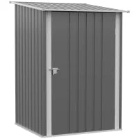 Casetta da Giardino Porta Attrezzi in Acciaio Galvanizzato e Porta, 100x103x160cm, Grigio