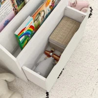 Libreria per Bambini 3-8 Anni a 3 Ripiani con Cassetto Inferiore, in MDF, 62.5x30x70 cm, Bianco