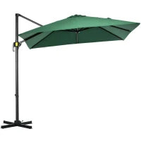 Ombrellone da Giardino a Manovella 2.5x2.5  m con Rotazione 360° e Parasole Regolabile, Verde