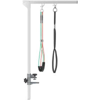 Braccio da Toelettatura Pieghevole per Animali Domestici con Collarino di Fissaggio per Cani di Taglia Grande e Piccola, Altezza Regolabile max. 74 cm, in Acciaio Inossidabile, Argento