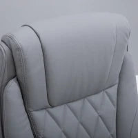 Sedia da Ufficio Ergonomica con Imbottitura, Altezza Regolabile e 5 Ruote, 70x71x113-121 cm, Grigio