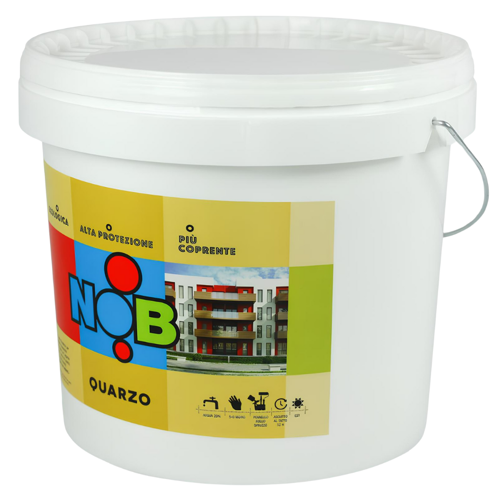 Pittura quarzo acrilica idrorepellente ecologica esterni coprente bianco nob *** formato 5 kg, confezione 1