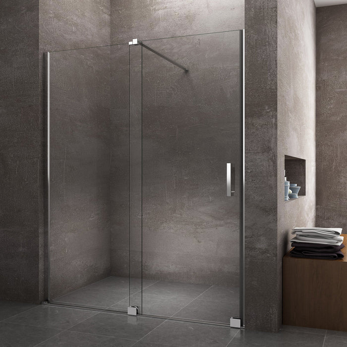 Porta Per Nicchia Tipo Walk In Scorrevole H 200 Telaio Cromato Reversibile Cm.180 Regolabile 176-180 cm