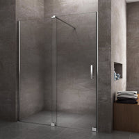 Porta Per Nicchia Tipo Walk In Scorrevole H 200 Telaio Cromato Reversibile Cm.150 Regolabile 146-150 cm