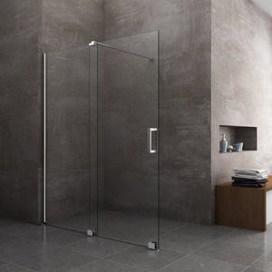 Parete Doccia 8 Mm Walk In Scorrevole Reversibile Altezza 200 Cm.150 regolabile 146-150 cm