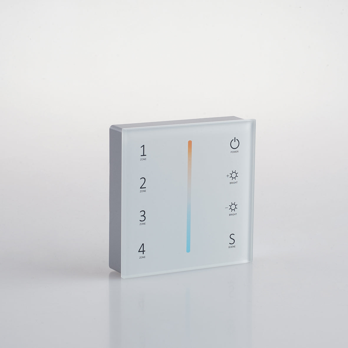 WALLPAD RF 2,4G CONTROLLO CCT BIANCO DINAMICO 4 ZONE 2 CANALI 8,6X8,6X3,6CM