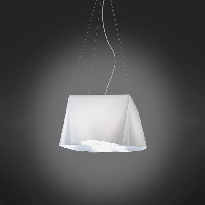 Lampadario Moderno Wanda Polilux ® Bianco E Metallo Cromo 5 Luci E27