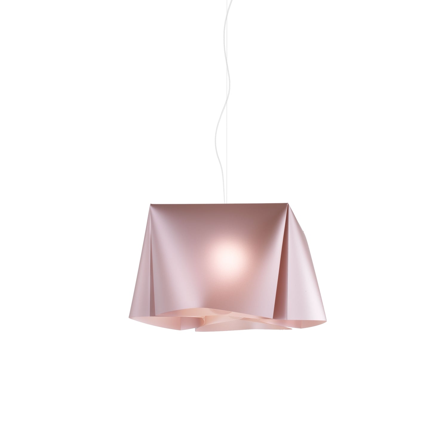 Sospensione Moderna Wanda Polilux ® Pink Metal E Metallo Cromo 1 Luce E27 D45Cm