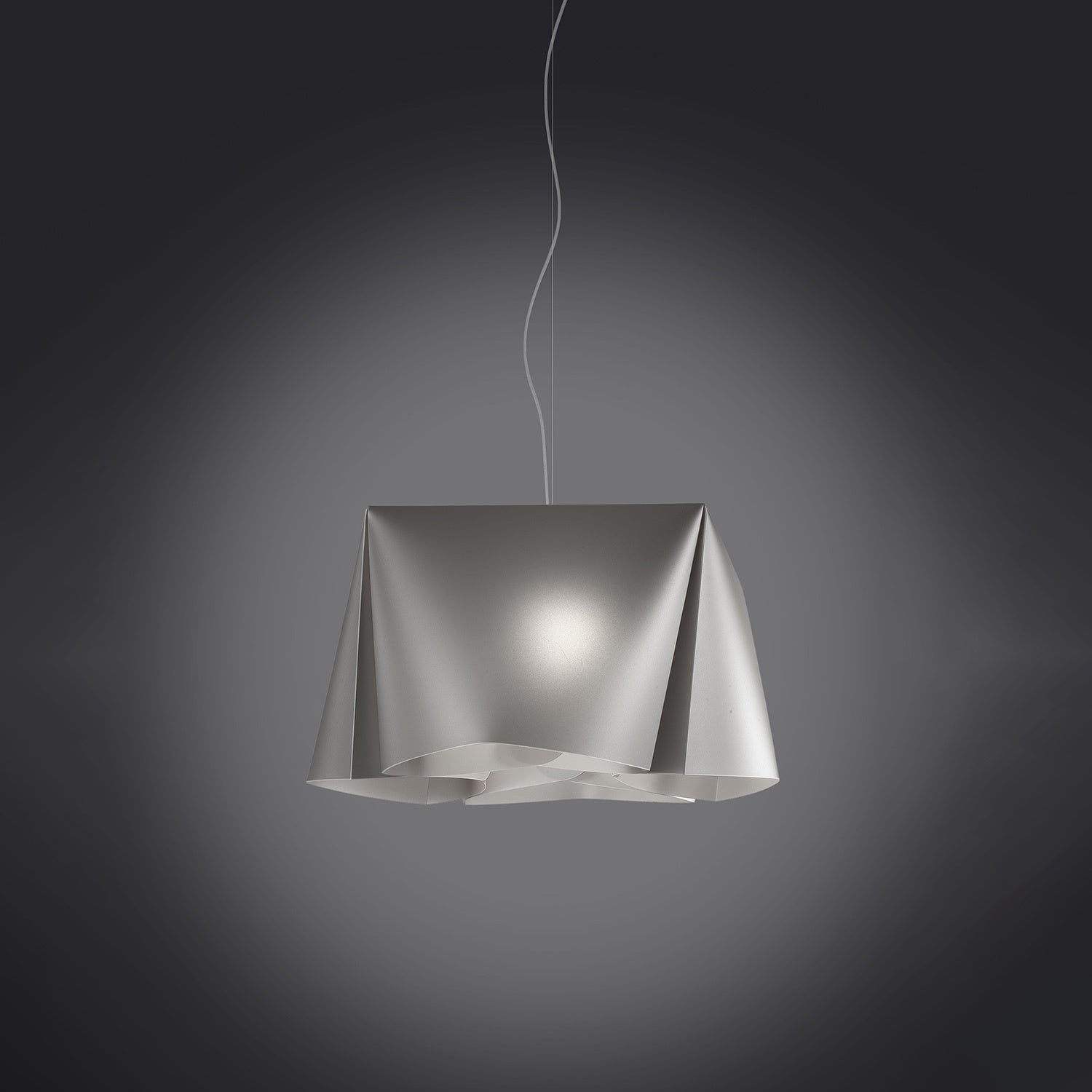 Sospensione Moderna Wanda Polilux ® Argento E Metallo Cromo 1 Luce E27 D45Cm