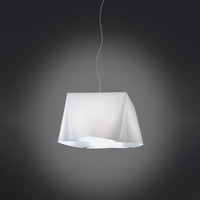 Sospensione Moderna Wanda Polilux ® Bianco E Metallo Cromo 1 Luce E27 D45Cm