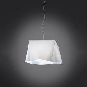 Sospensione Moderna Wanda Polilux ® Bianco E Metallo Cromo 1 Luce E27 D45Cm