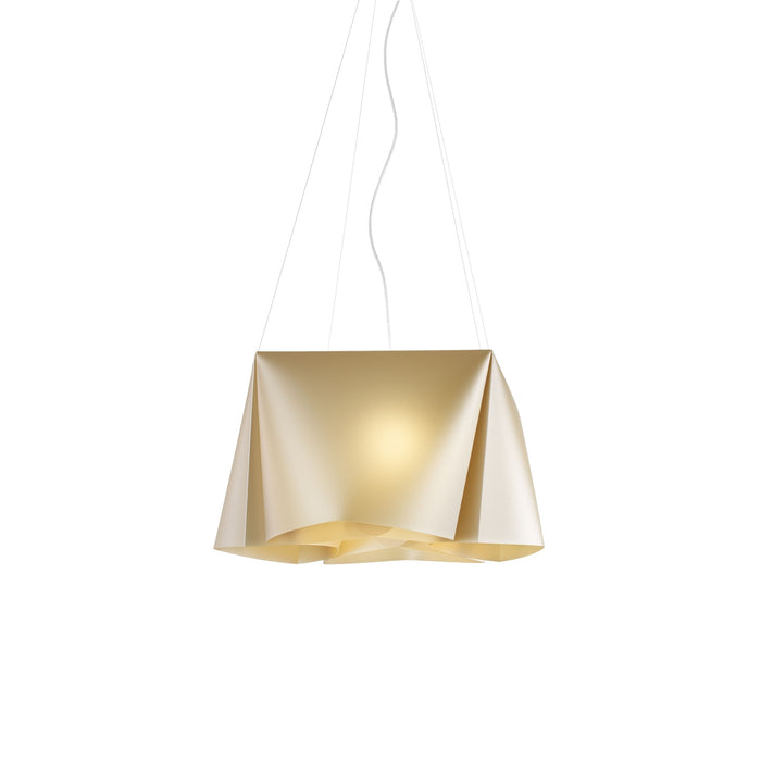 Sospensione Moderna Wanda Polilux ® New Gold E Metallo Cromo 1 Luce E27 D60Cm