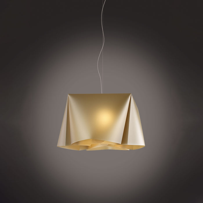 Sospensione Moderna Wanda Polilux ® New Gold E Metallo Cromo 1 Luce E27 D60Cm