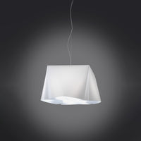 Sospensione Moderna Wanda Polilux ® Bianco E Metallo Cromo 1 Luce E27 D60Cm