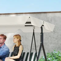 Tetto di Ricambio per Dondolo 3 Posti Impermeabile in Tessuto Oxford Bianco Crema, 210x145 cm