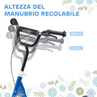 Monopattino per Bambini 5-12 Anni con Freno Posteriore e Manubrio Regolabile, 120x52x80-88 cm, Blu