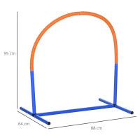 Set Agility Dog con 4 Archi Componibili e Borsa da Trasporto, in PE e ABS, 88x64x95 cm, Blu e Arancione