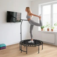 Trampolino fitness, con impugnatura regolabile su 5 livelli, Nero