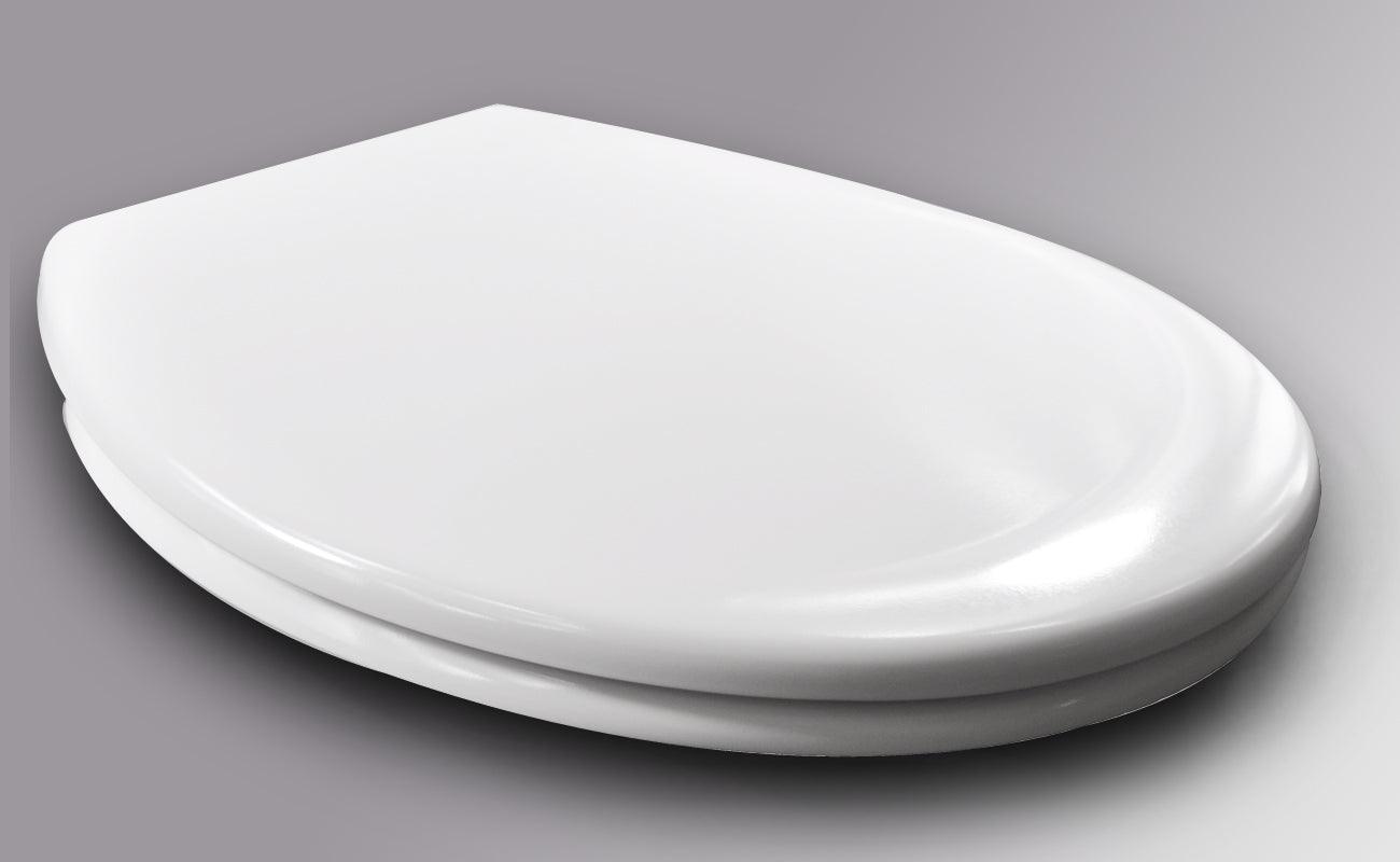 Sedile wc copriwater in plastica bianca con abbassamento automatico e fissaggio rapido 19_0000677