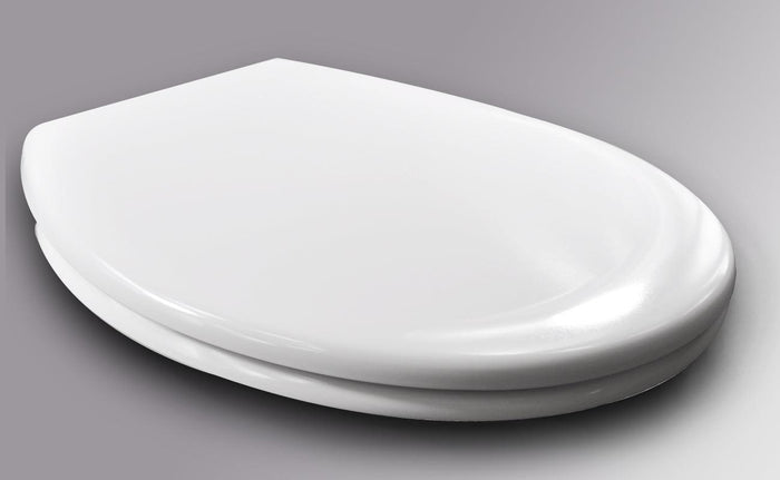 Sedile wc copriwater in plastica bianca con abbassamento automatico e fissaggio rapido 19_0000677