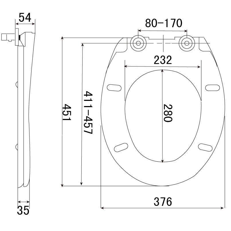 Sedile wc copriwater in plastica bianca con abbassamento automatico e fissaggio rapido 19_0000677