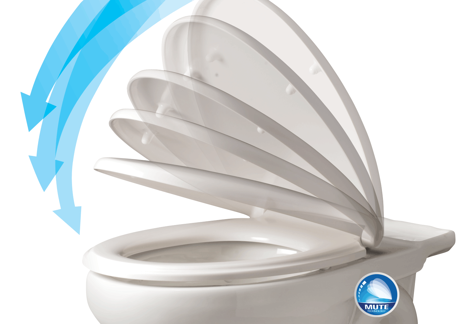 Sedile wc copriwater in plastica bianca con abbassamento automatico e fissaggio rapido 19_0000677