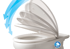 Sedile wc copriwater in plastica bianca con abbassamento automatico e fissaggio rapido 19_0000677