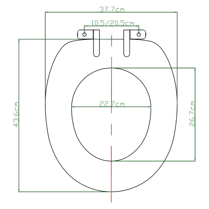 Robusto sedile WC in legno con cerniera a chiusura rallentata per bagno bianco e rosso 19_0000726