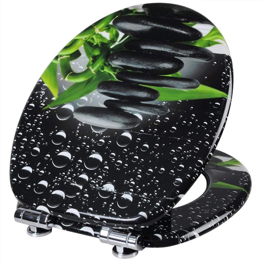 Sedile WC Robusto coperchio WC in legno con chiusura ammortizzata Sedile WC per bagno 19_0000703