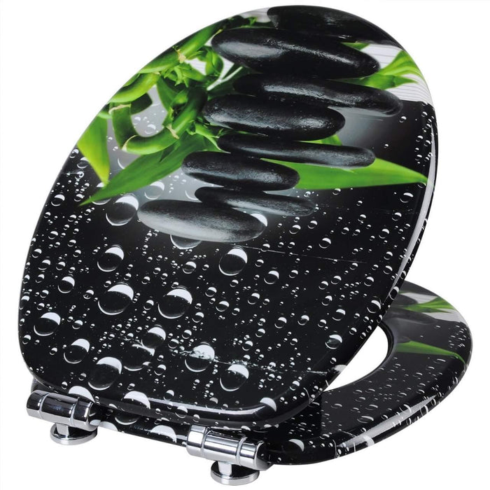 Sedile WC Robusto coperchio WC in legno con chiusura ammortizzata Sedile WC per bagno 19_0000703