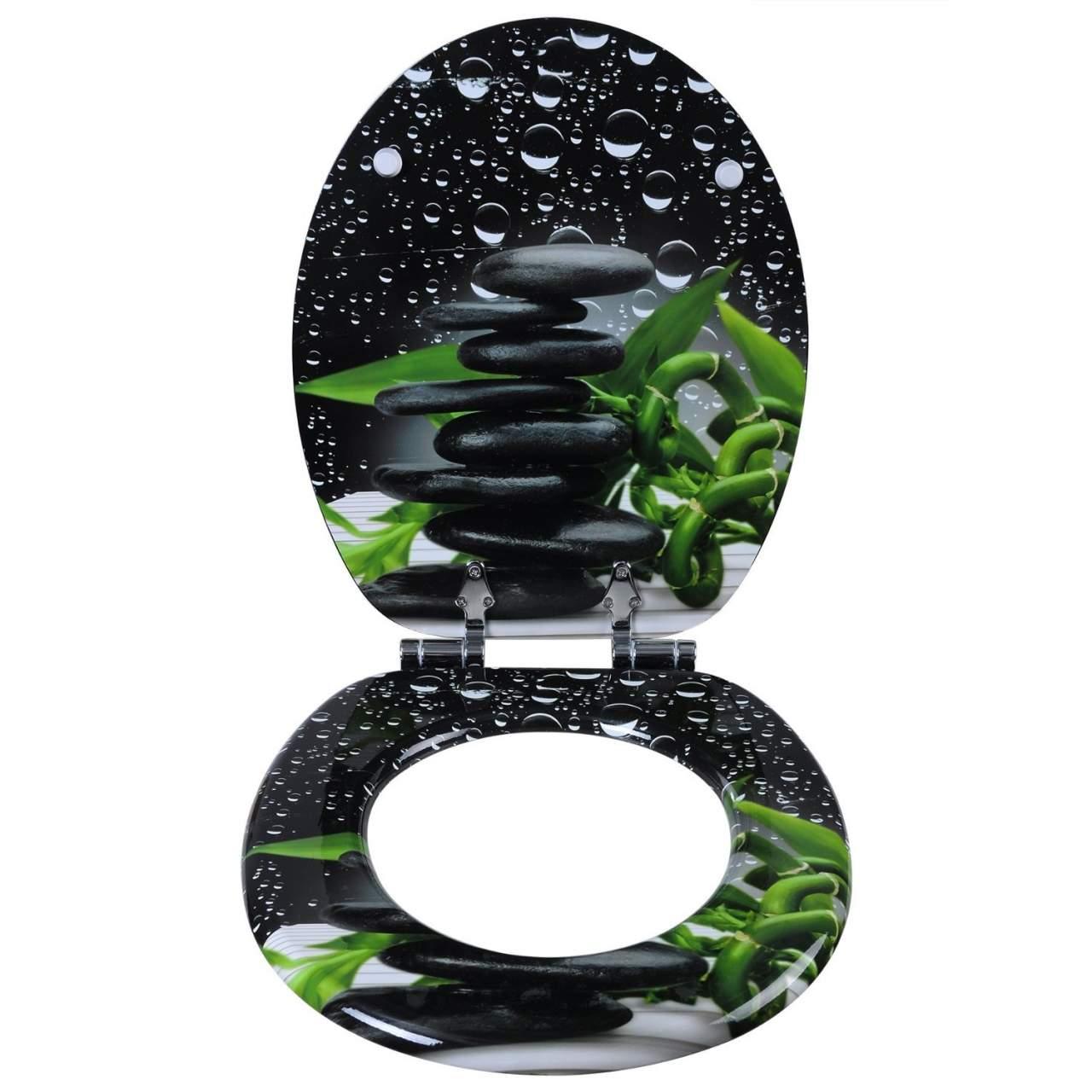 Sedile WC Robusto coperchio WC in legno con chiusura ammortizzata Sedile WC per bagno 19_0000703