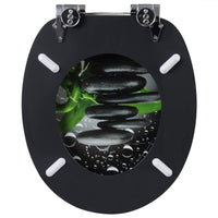 Sedile WC Robusto coperchio WC in legno con chiusura ammortizzata Sedile WC per bagno 19_0000703