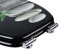 Copriwater in MDF con chiusura rallentata decoro ciottoli grigio nero 19_0000745