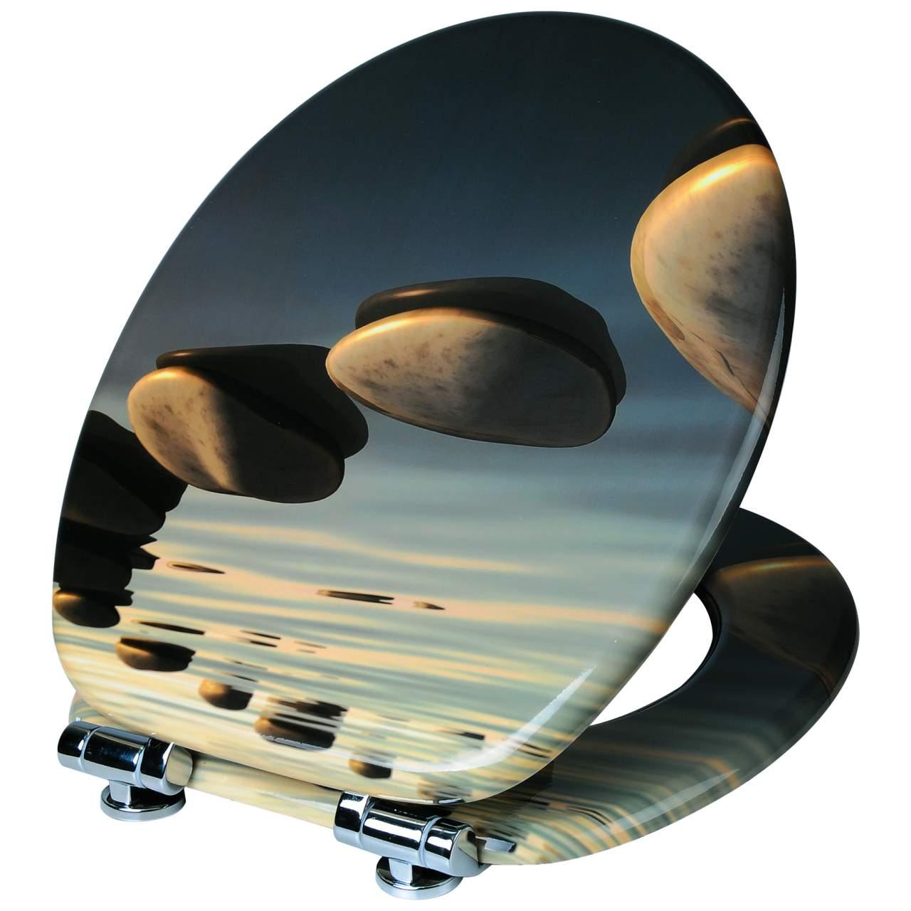 Sedile WC in MDF con chiusura ammortizzata Stones grigio 19_0000676