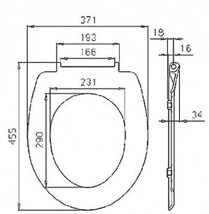 Sedile wc copriwater rallentato copriwater antibatterico con cerniera regolabile 19_0000734