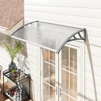 Tettoia Moderna in Policarbonato, Alluminio e PP per Balconi, Finestre e Porte, 110x60x18 cm