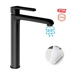 Miscelatore rubinetto puma per lavabo con bocca alta in ottone nero opaco bagno *** confezione 1