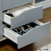 Guardaroba a 2 Ante in Truciolato e MDF con Binario, 3 Ripiani e 2 Cassetti per Soggiorno e Camera, 88.9x50.1x184.5 cm